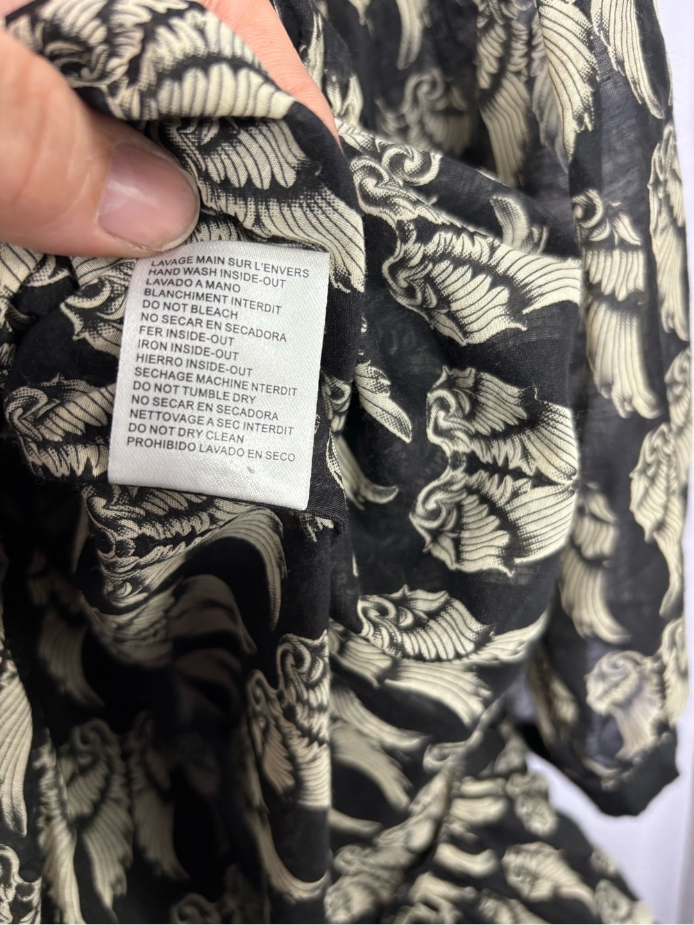 Faith Connexion Angel Wings Puff Sleeve Whimsical Goth Cotton Silk Tunic Dress M - Picture 8 of 9